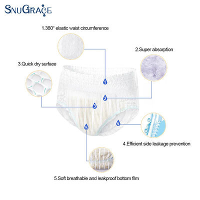 SNUGRACE Direct Adult Diaper Pull Up Diaper Pants Fluff Pulp en 3D Leak Prevention