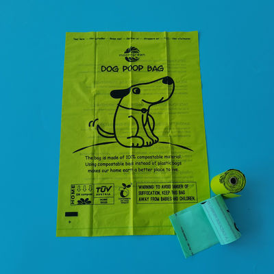 Op maat gedrukte maïszetmeel honden poep zak Eco-vriendelijke honden poep zakken geurende composteerbaar