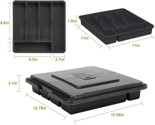Stroomlijn uw keuken laden met Flatware Tray en Draagbare bestek houder Combo