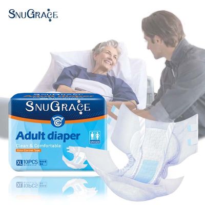 SNUGRACE Adult Diaper biedt gratis monsters voor snelle absorptie en 75g-150g fluff pulp.