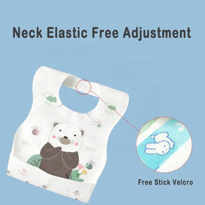 Op maat gedrukte niet-geweven babybibs met waterdicht ontwerp en elastische band BB-01