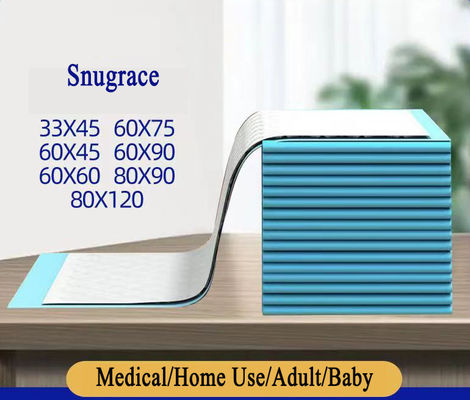 Gezondheidsproducten Fluff Pulp SAP Niet-geweven stof Tissue PE Backfilm Underpad 60*90 Cm