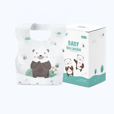 Eenmalige babyvoedingsbibs aangepaste kleur voor comfortabele en schone maaltijden