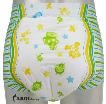 Gezonde eenmalige ABDL adult luier fluff pulp en schattige cartoon print inbegrepen