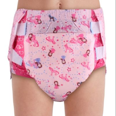 Op maat gemaakt wegwerp ABDL adult luier met schattig cartoon ontwerp en hoge absorptie