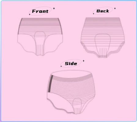 Hoog absorptievermogen Vrouwen menstruatiebroek Luxe stijl Wegwerp katoenen hygiënische broek